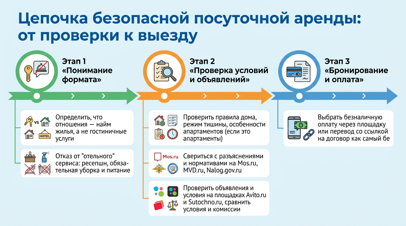Цепочка безопасной посуточной аренды